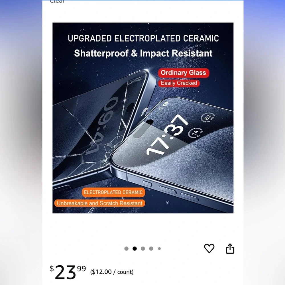IPhone 16 Pro Max- Silver Full-Coverage Screen Protector